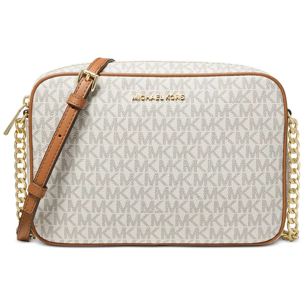 New- Michael Kors Jet Set Large Printed Logo Crossbody Bag